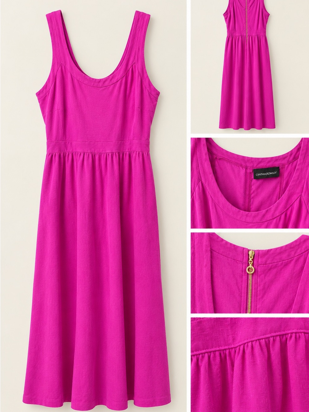 🌺✨ Cynthia Rowley Magenta Sleeveless Back-Zip Dress ✨🌺